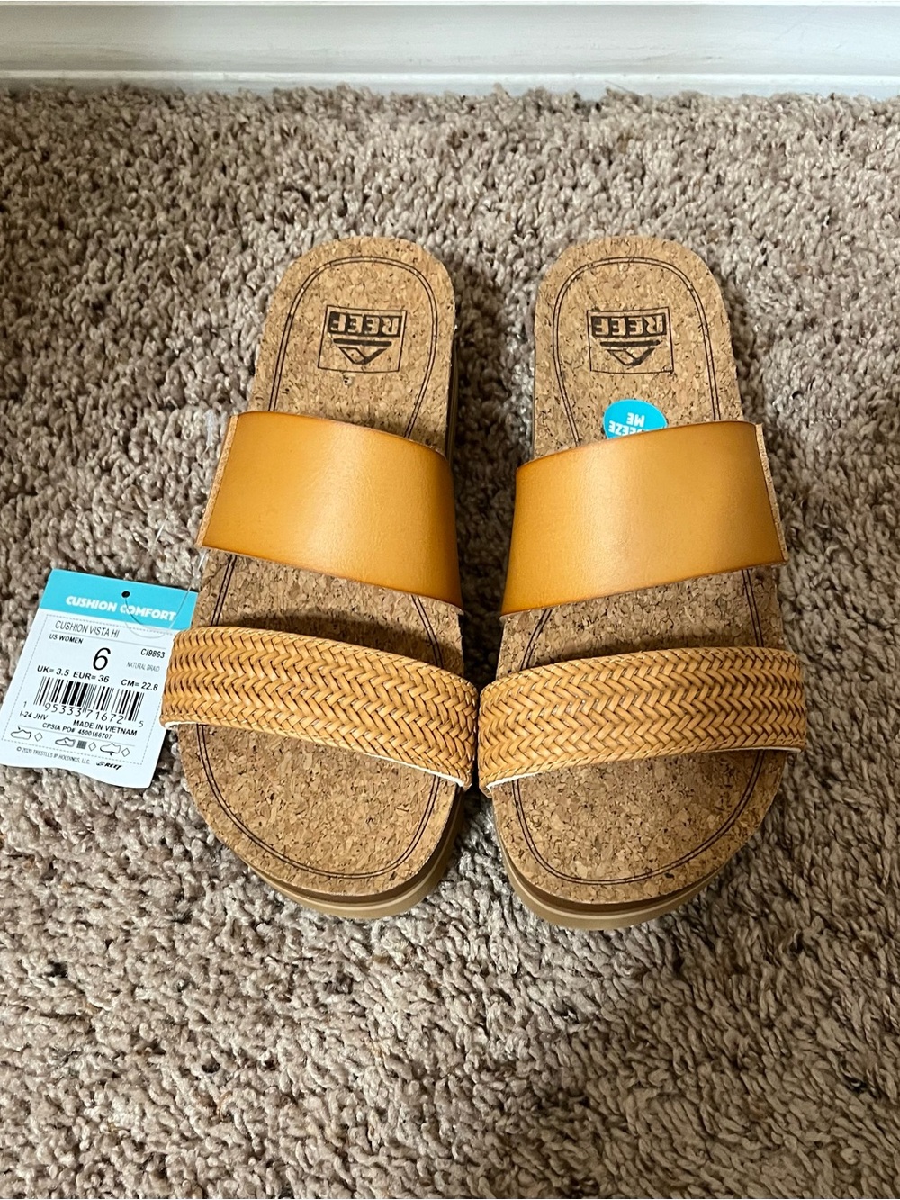 Reef Women's Double-Strap Slide Sandals in Mustard